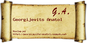 Georgijevits Anatol névjegykártya